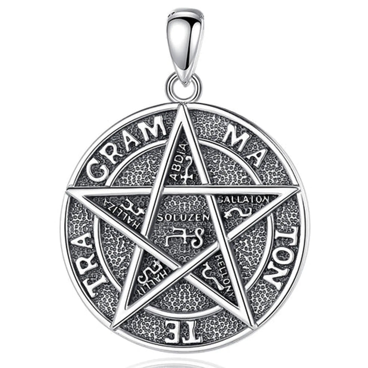 Colgante Tetragramatón Tradicional Pentagrama Plata 925