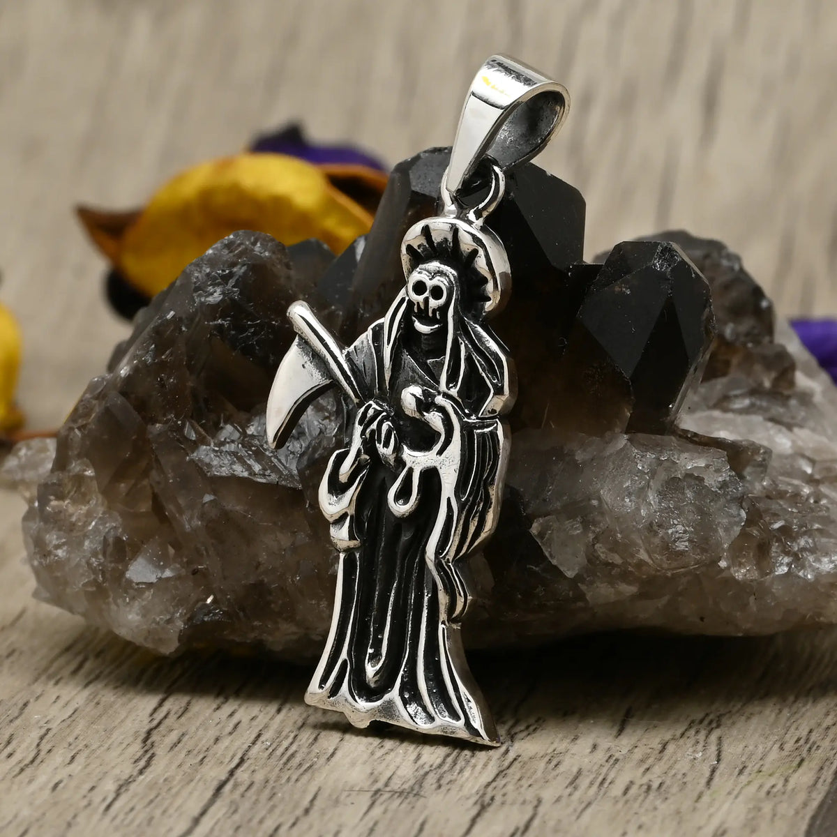 Colgante Santísima Muerte Tradicional en Plata 925